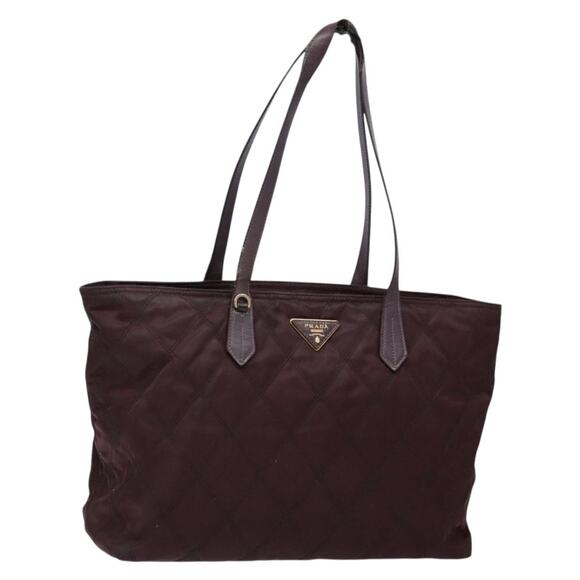 PRADA Tote Bag Nylon Purple Gold - Picture 1 of 13